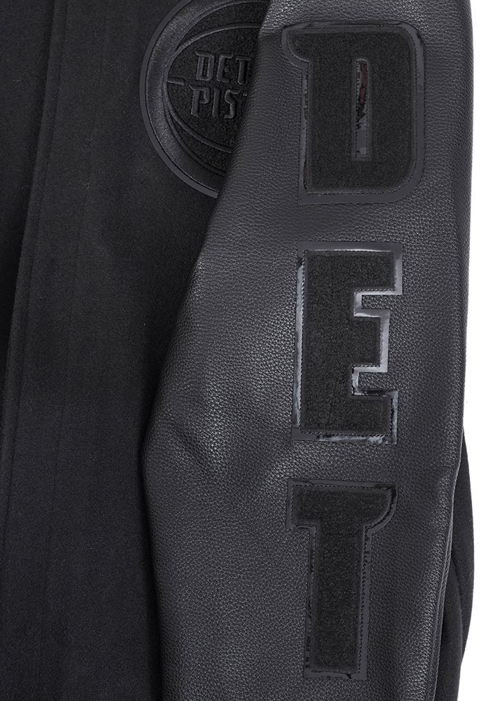 Pro Standard Men's Detroit Pistons Triple Black Wool Varsity Jacket product image