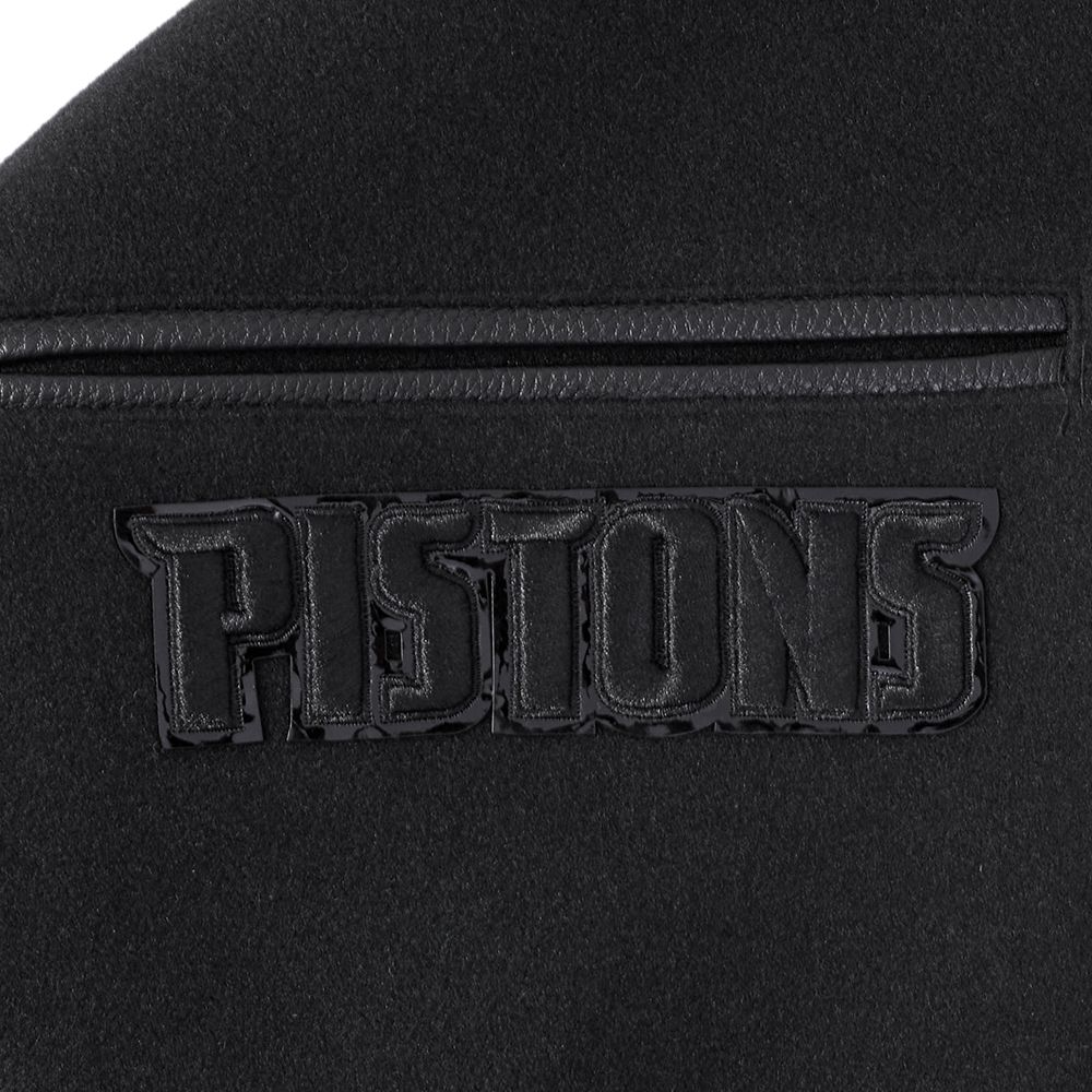 Pro Standard Men's Detroit Pistons Triple Black Wool Varsity Jacket product image