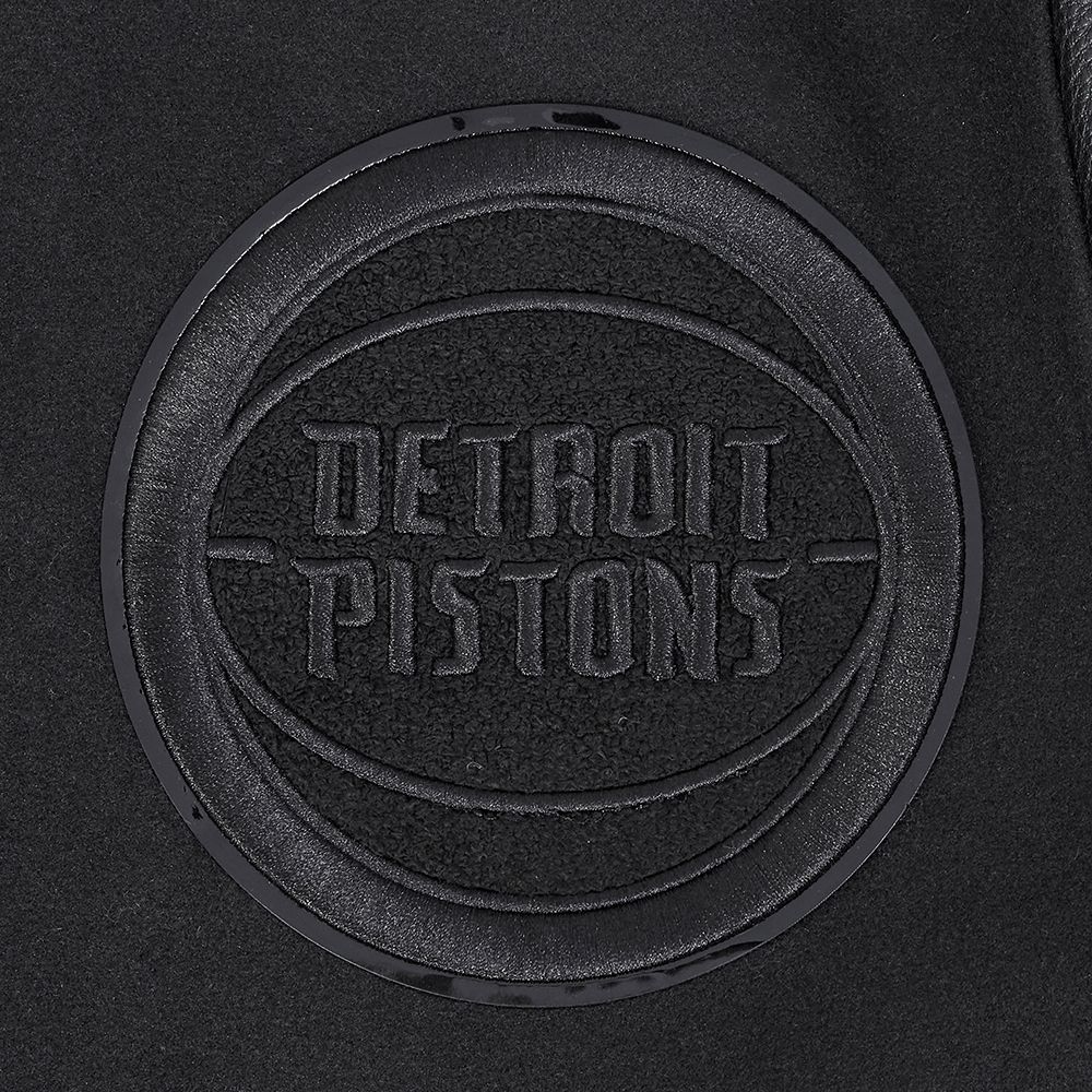 Pro Standard Men's Detroit Pistons Triple Black Wool Varsity Jacket product image
