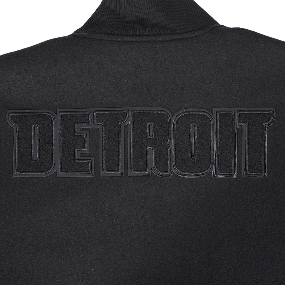 Pro Standard Men's Detroit Pistons Triple Black Wool Varsity Jacket product image
