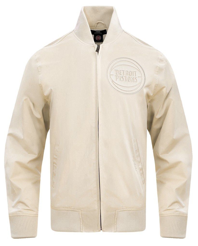 Pro Standard Men's Detroit Pistons Off White Neutral Twill Jacket product image