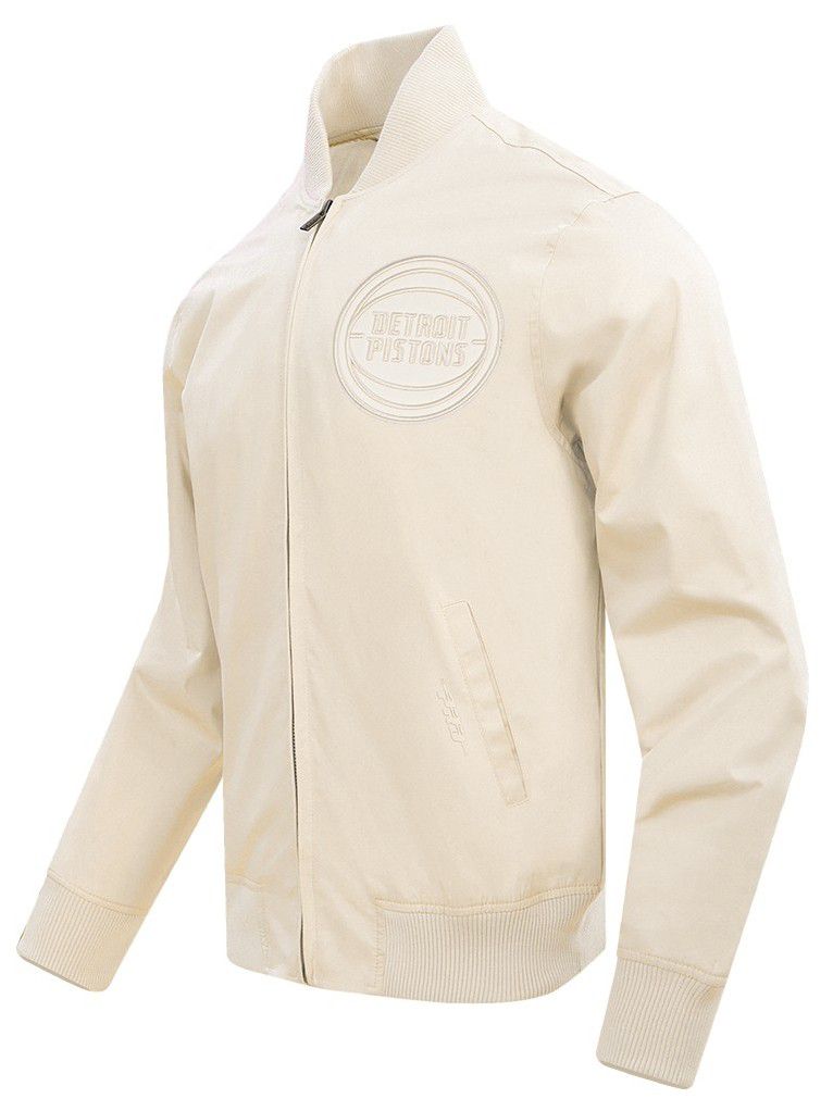 Pro Standard Men's Detroit Pistons Off White Neutral Twill Jacket product image