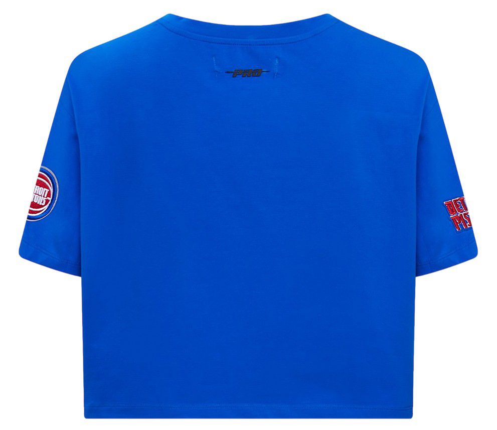 Pro Standard Women's Detroit Pistons Blue Script Tail Boxy T-Shirt product image