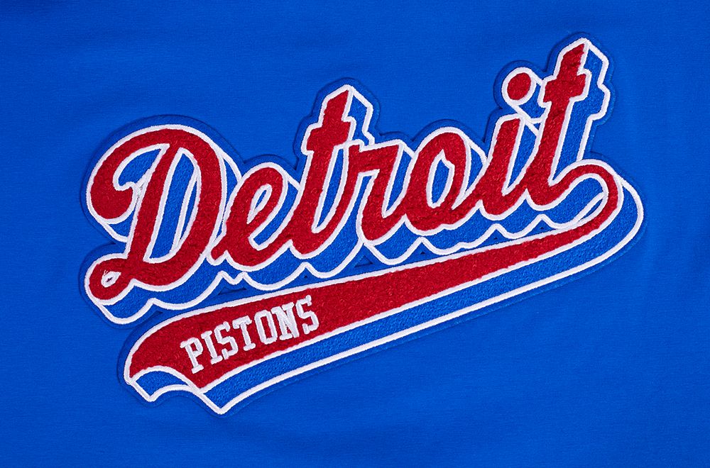 Pro Standard Women's Detroit Pistons Blue Script Tail Boxy T-Shirt product image