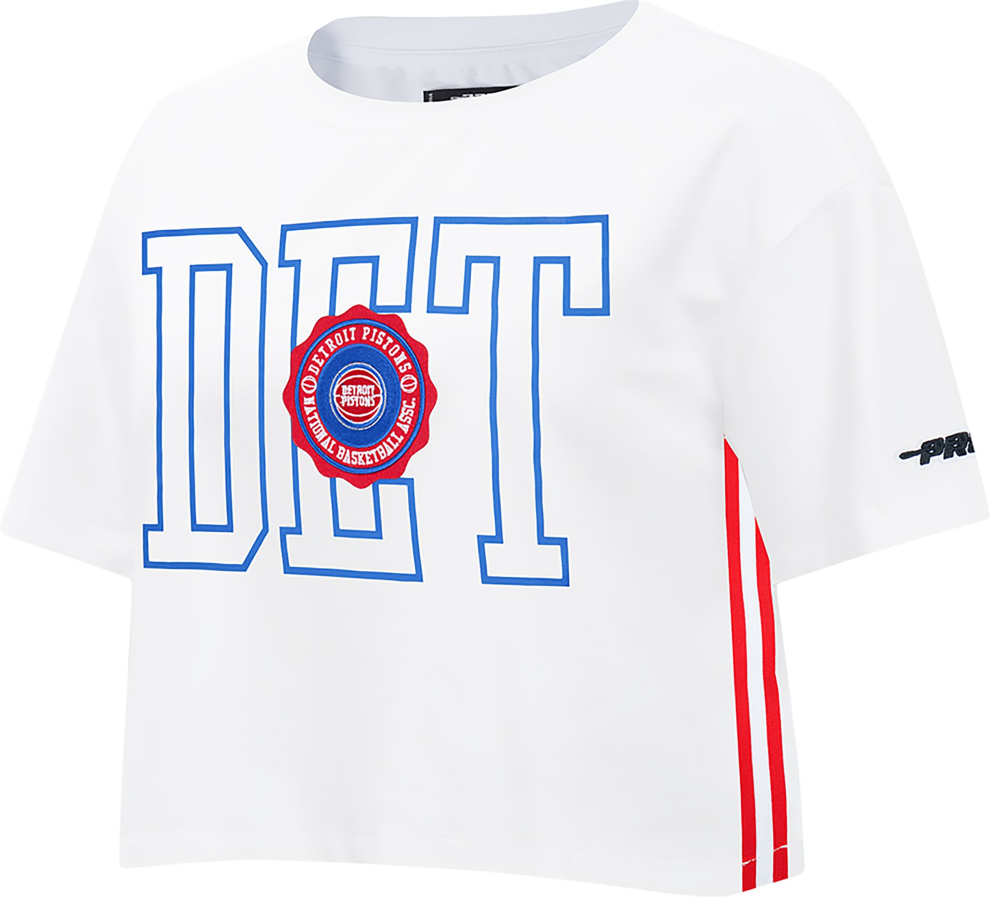 Pro Standard Women's Detroit Pistons White Crest Emblem Boxy T-Shirt product image