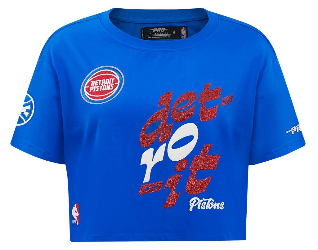 Pro Standard Women's Detroit Pistons Blue Wordplay Boxy T-Shirt product image