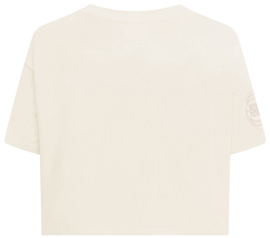 Pro Standard Women's Detroit Pistons Off-White Neutral Boxy Cropped T-Shirt product image