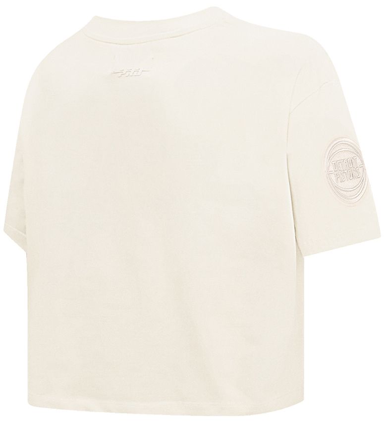 Pro Standard Women's Detroit Pistons Off-White Neutral Boxy Cropped T-Shirt product image
