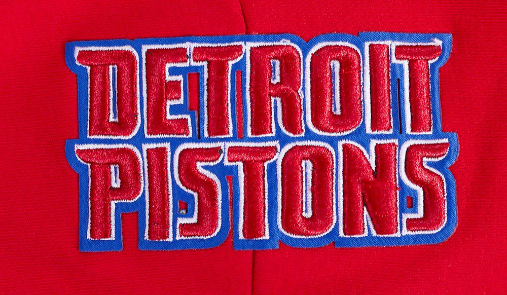 Pro Standard Women's Detroit Pistons Red Script Tail Rib Cropped Fleece Pullover Hoodie product image