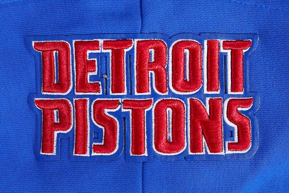 Pro Standard Women's Detroit Pistons Blue Script Tail Rib Cropped Fleece Pullover Hoodie product image