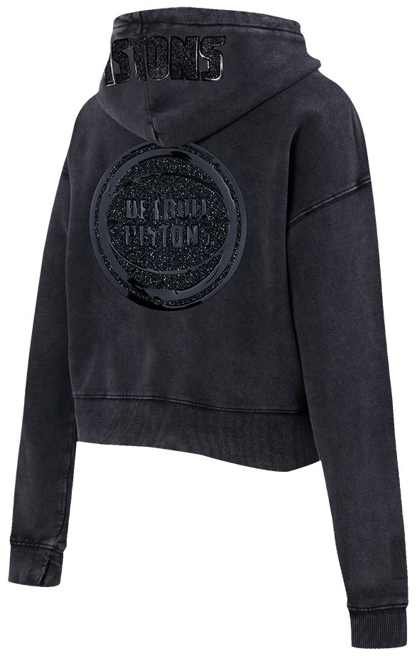 Pro Standard Women's Detroit Pistons Black Crystalline Cropped Pullover Hoodie product image