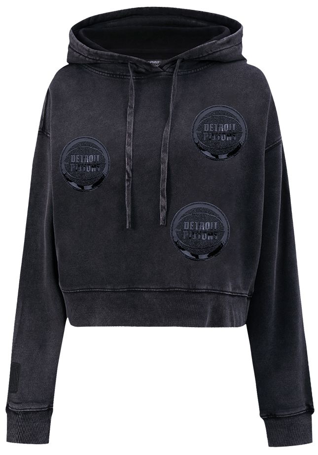 Pro Standard Women's Detroit Pistons Black Crystalline Cropped Pullover Hoodie product image
