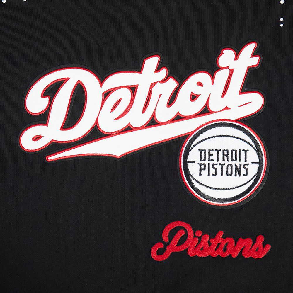 Pro Standard Women's Detroit Pistons Black Legacy Fleece Crewneck Sweatshirt product image