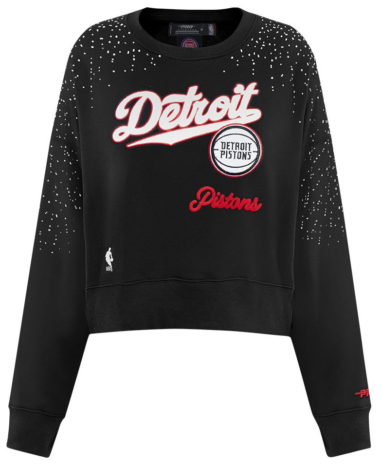 Pro Standard Women's Detroit Pistons Black Legacy Fleece Crewneck Sweatshirt product image