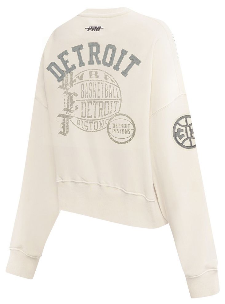 Pro Standard Women's Detroit Pistons Off White Street Team Crewneck Sweatshirt product image