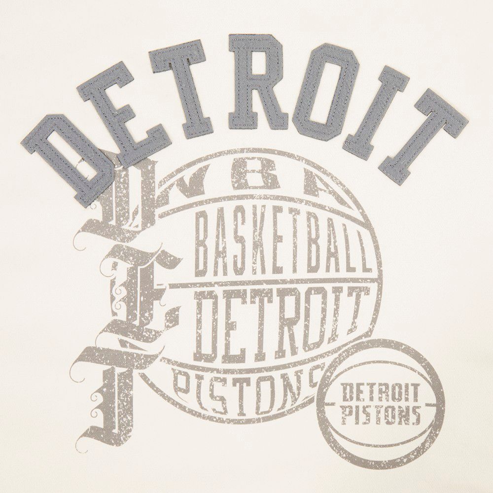 Pro Standard Women's Detroit Pistons Off White Street Team Crewneck Sweatshirt product image