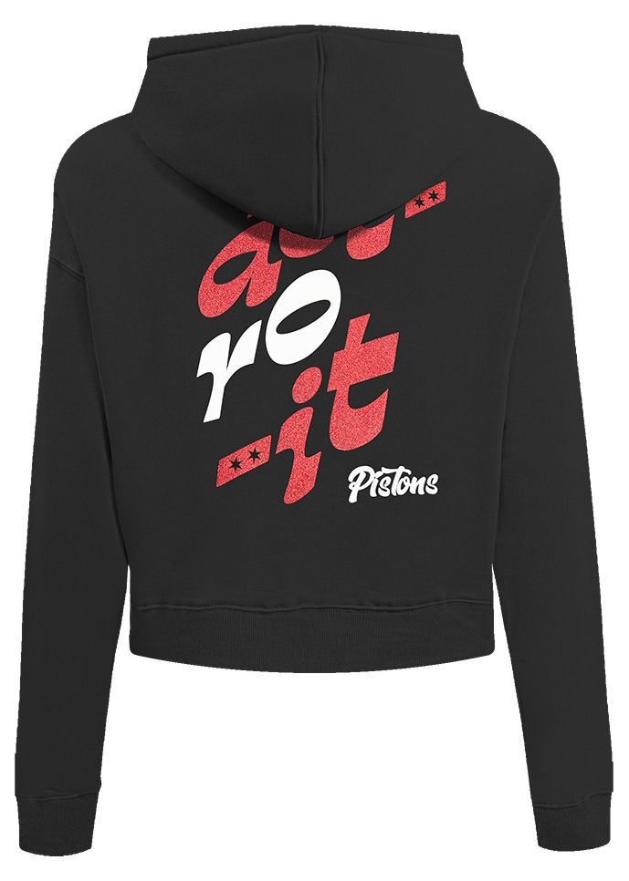 Pro Standard Women's Detroit Pistons Black Wordplay Full Zip Hoodie product image