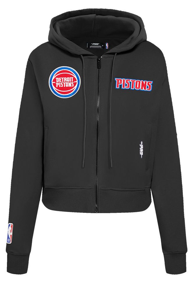 Pro Standard Women's Detroit Pistons Black Wordplay Full Zip Hoodie product image