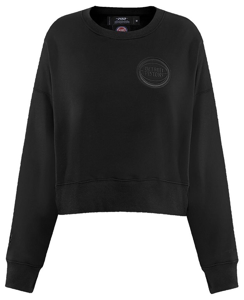 Pro Standard Women's Detroit Pistons Black Neutral Fleece Crewneck Sweatshirt product image