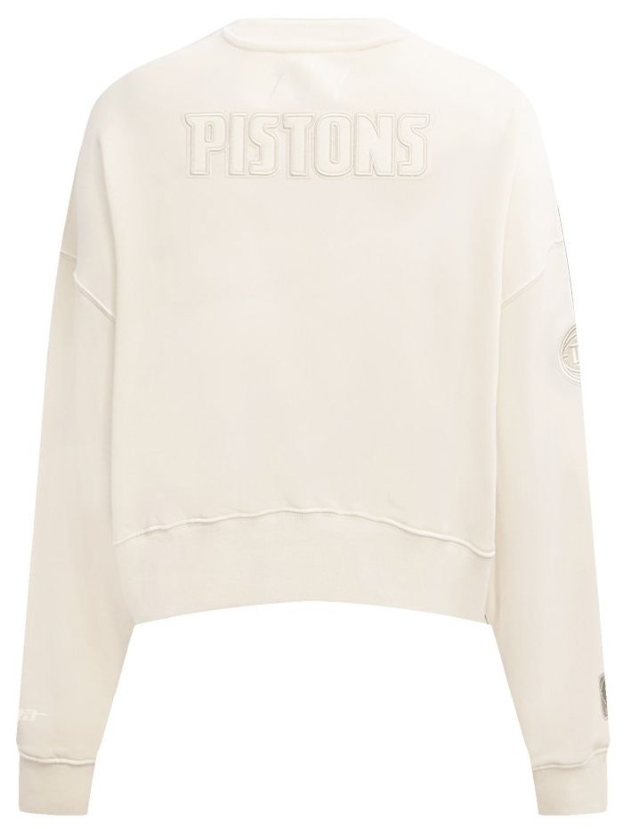 Pro Standard Women's Detroit Pistons Off White Neutral Fleece Crewneck Sweatshirt product image