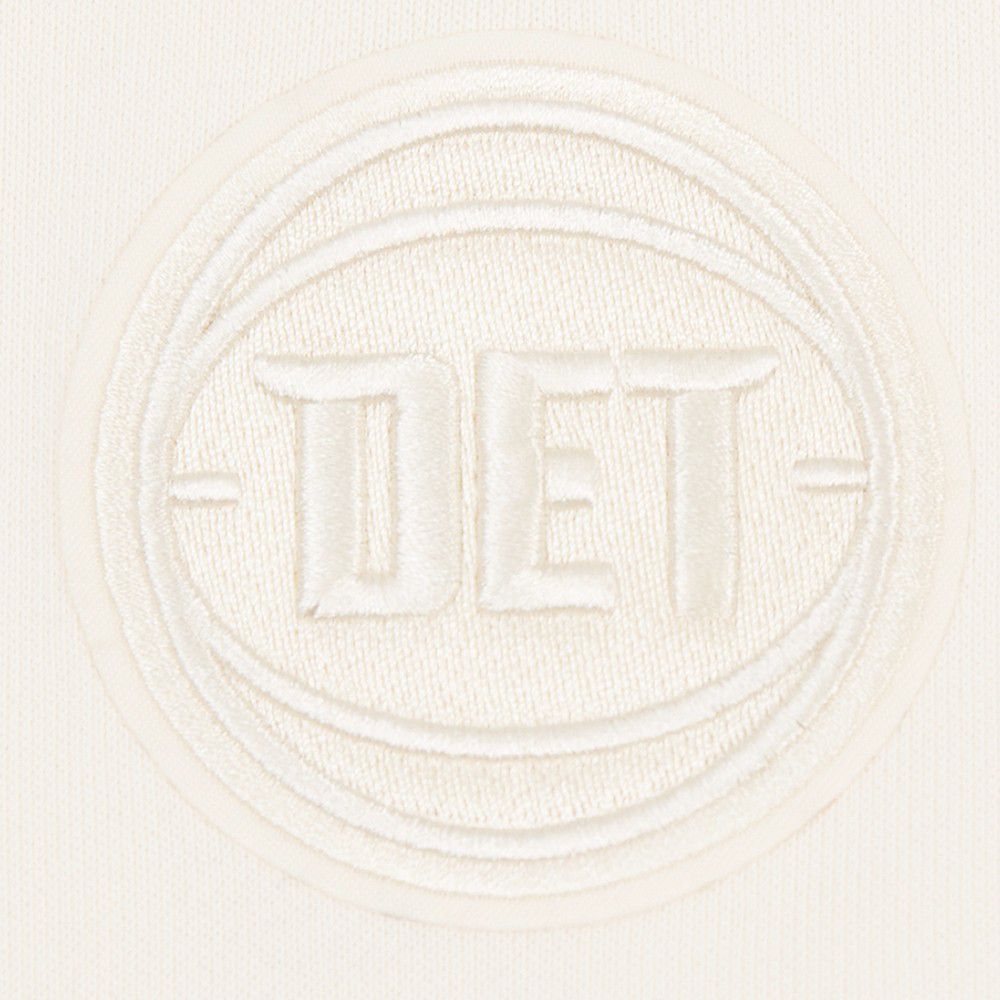 Pro Standard Women's Detroit Pistons Off White Neutral Fleece Crewneck Sweatshirt product image