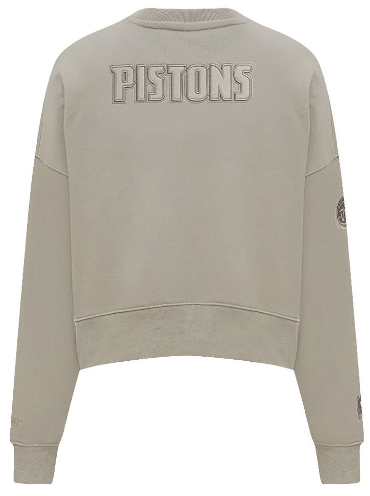 Pro Standard Women's Detroit Pistons Taupe Neutral Fleece Crewneck Sweatshirt product image