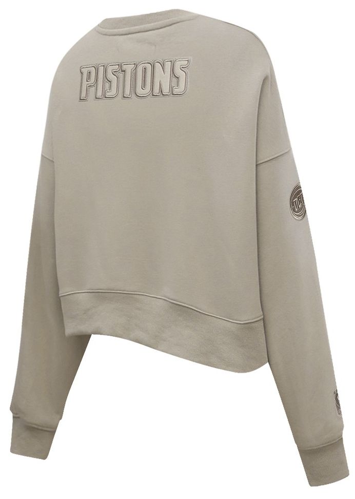Pro Standard Women's Detroit Pistons Taupe Neutral Fleece Crewneck Sweatshirt product image