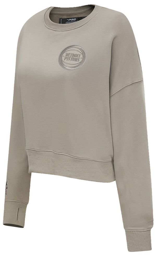Pro Standard Women's Detroit Pistons Taupe Neutral Fleece Crewneck Sweatshirt product image