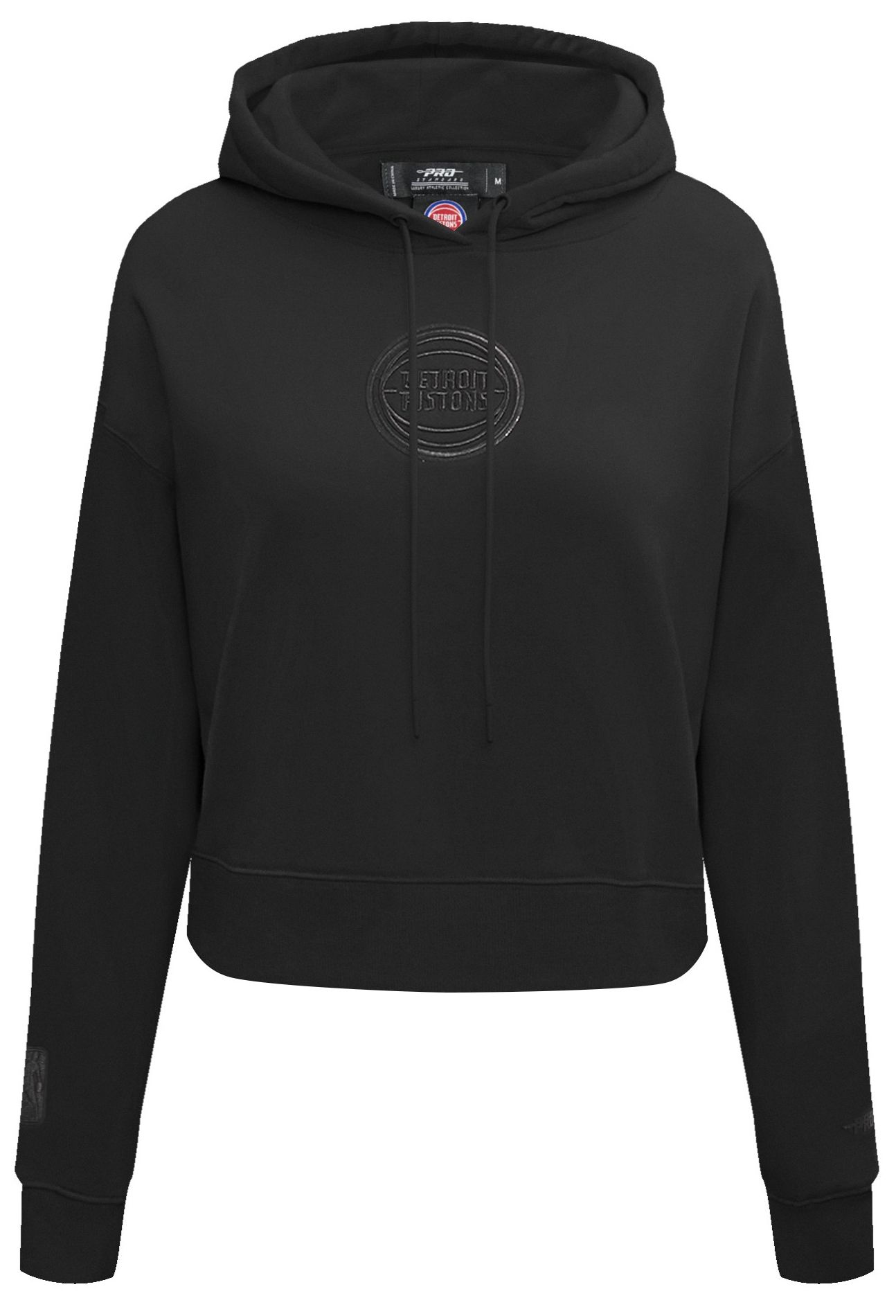 Pro Standard Women's Detroit Pistons Black Neutral Cropped Fleece Pullover Hoodie product image