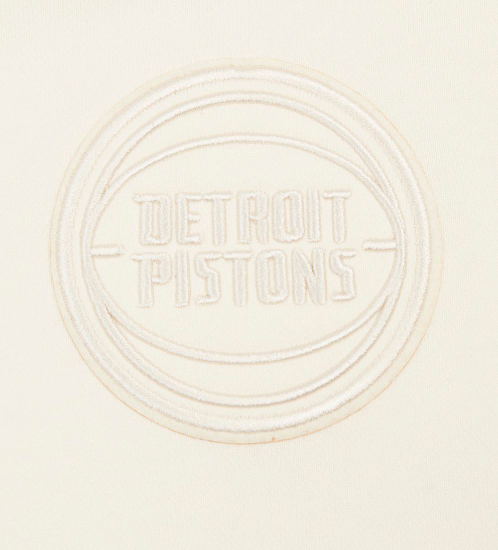 Pro Standard Women's Detroit Pistons Off White Neutral Cropped Fleece Pullover Hoodie product image