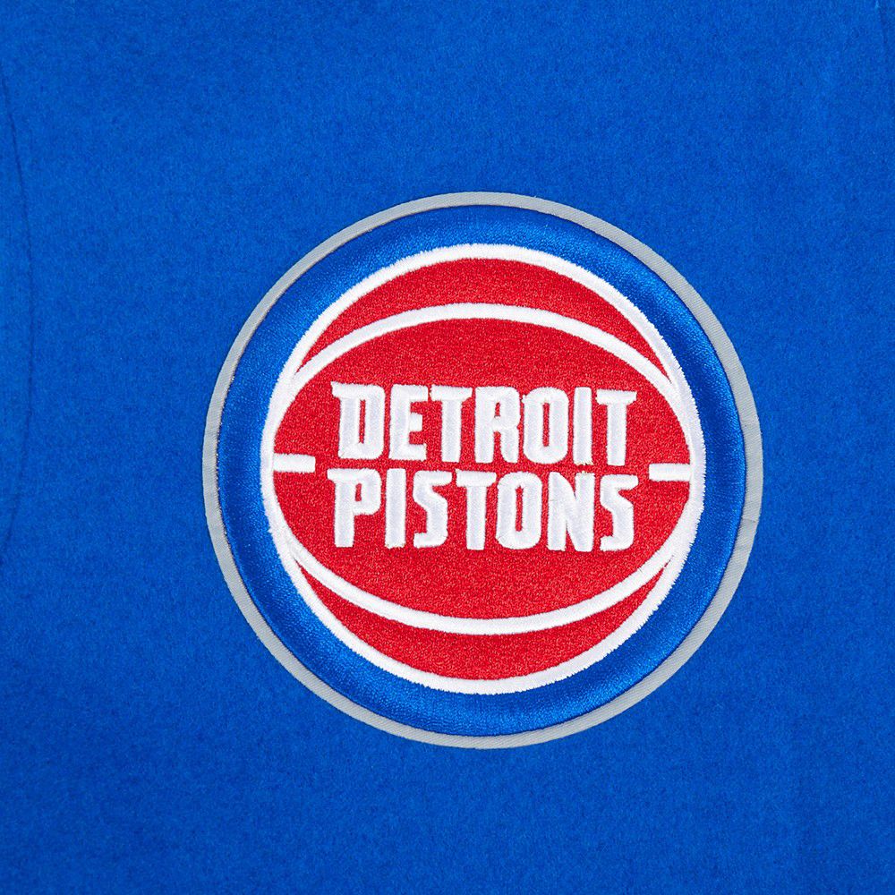 Pro Standard Women's Detroit Pistons Blue Classic Rib Wool Varsity Jacket product image