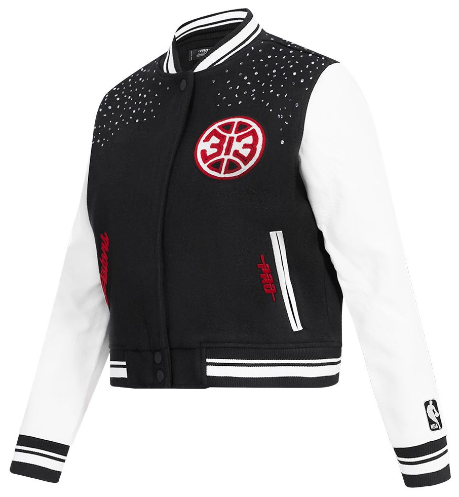 Pro Standard Women's Detroit Pistons Black Legacy Varsity Jacket product image