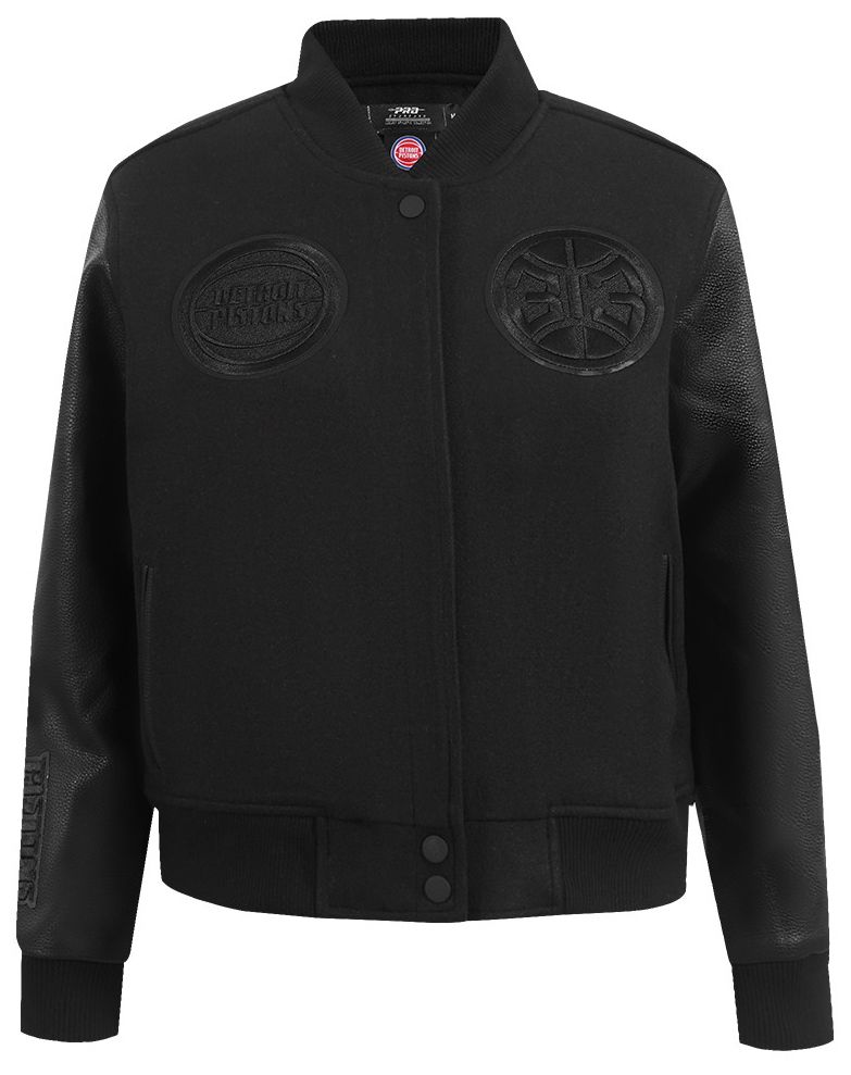 Pro Standard Women's Detroit Pistons Black Classic Wool Varsity Jacket product image