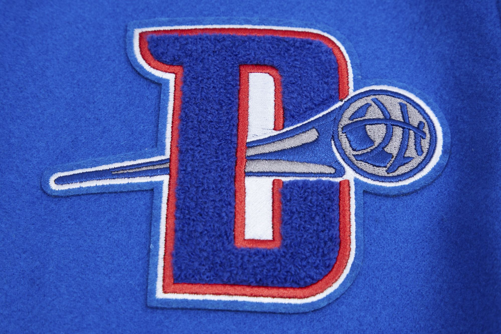 Pro Standard Women's Detroit Pistons Blue Classic Wool Varsity Jacket product image