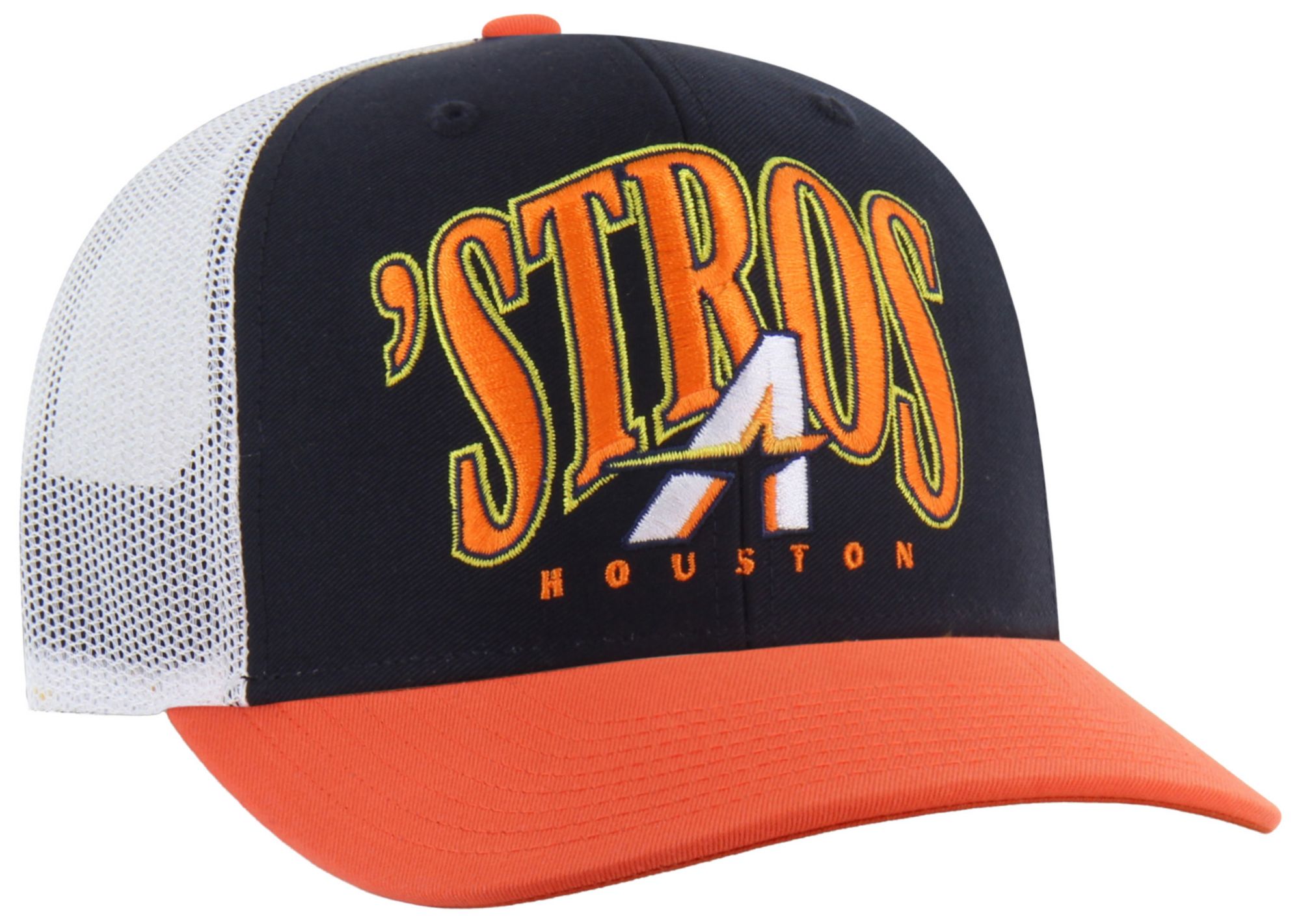 '47 Adult Houston Astros White Drawbridge Trucker Adjustable Hat product image