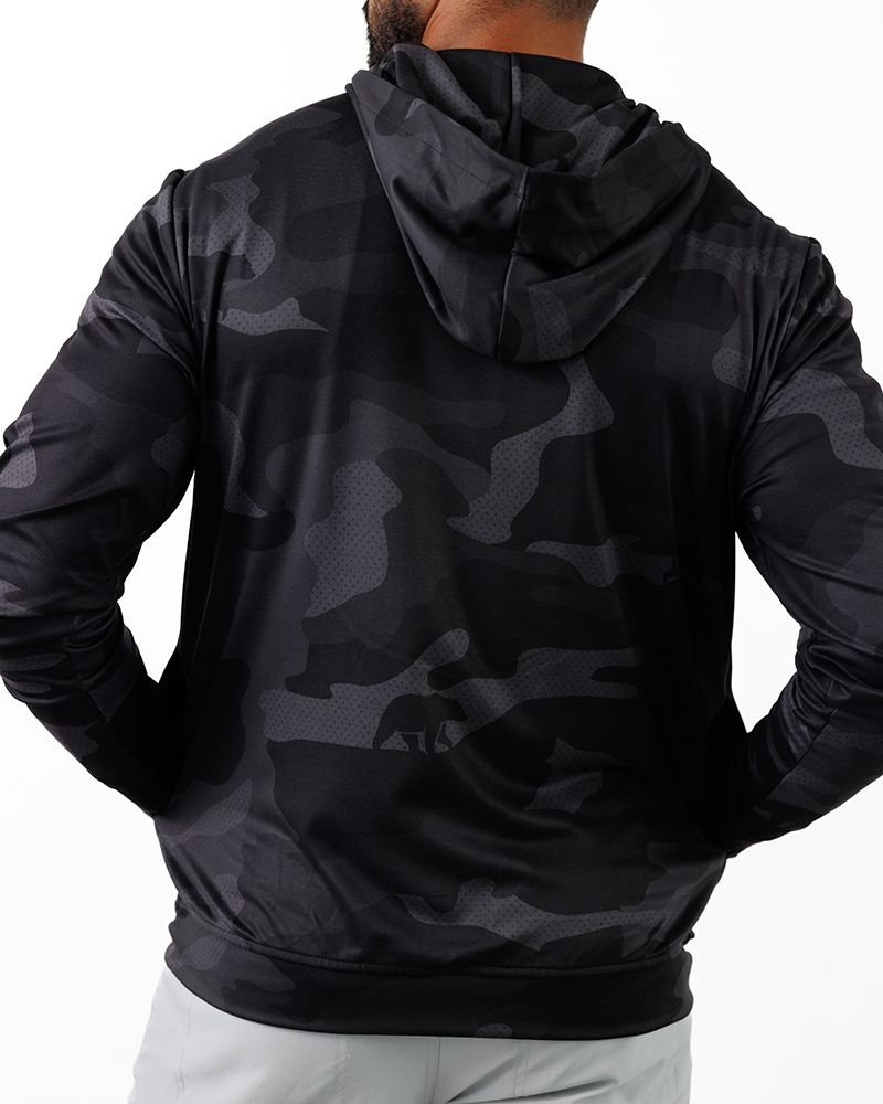 Waggle Men's Black Bear Camo Golf Hoodie