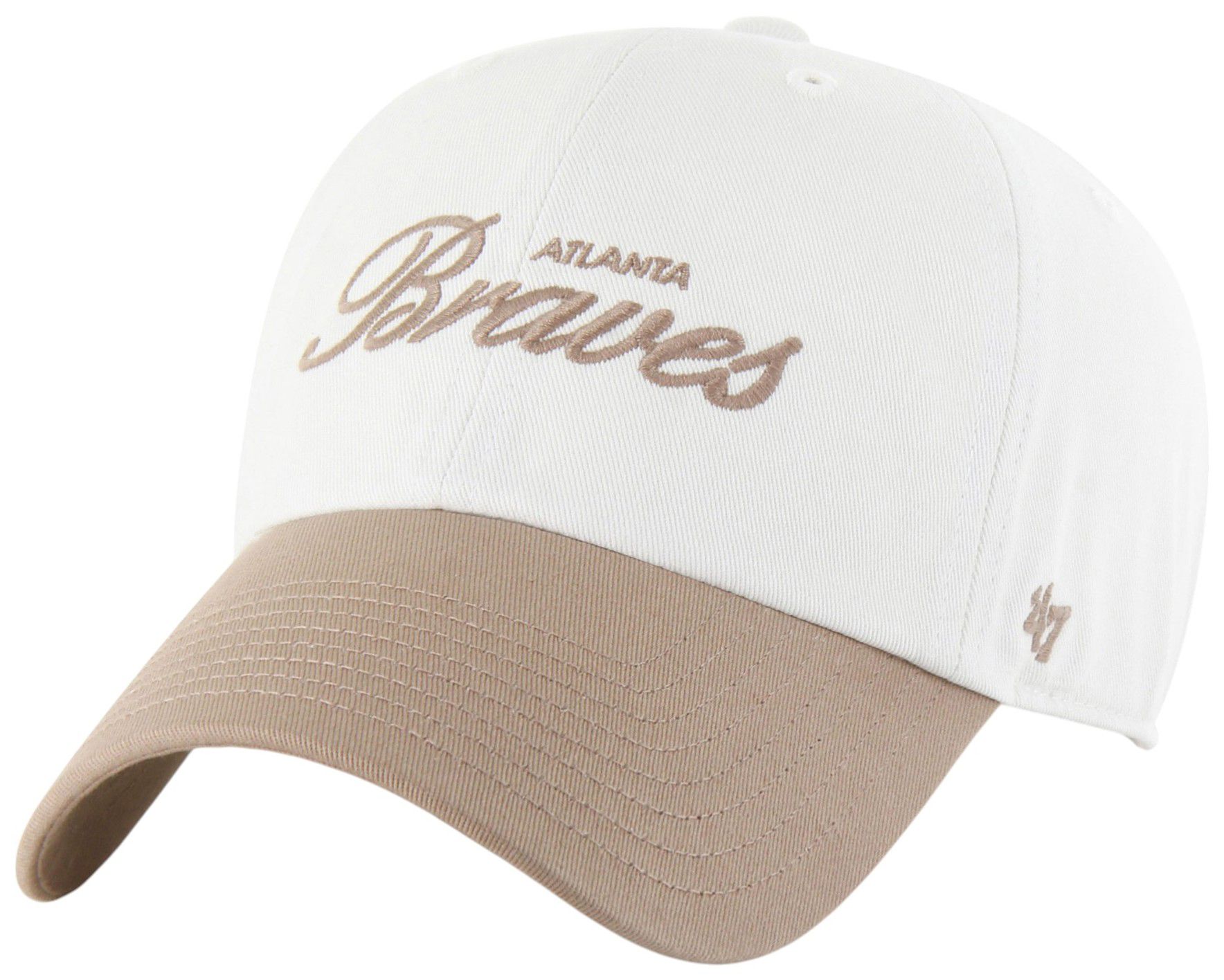 '47 Adult Atlanta Braves White 2-Tone Foundation Clean Up Adjustable Hat product image