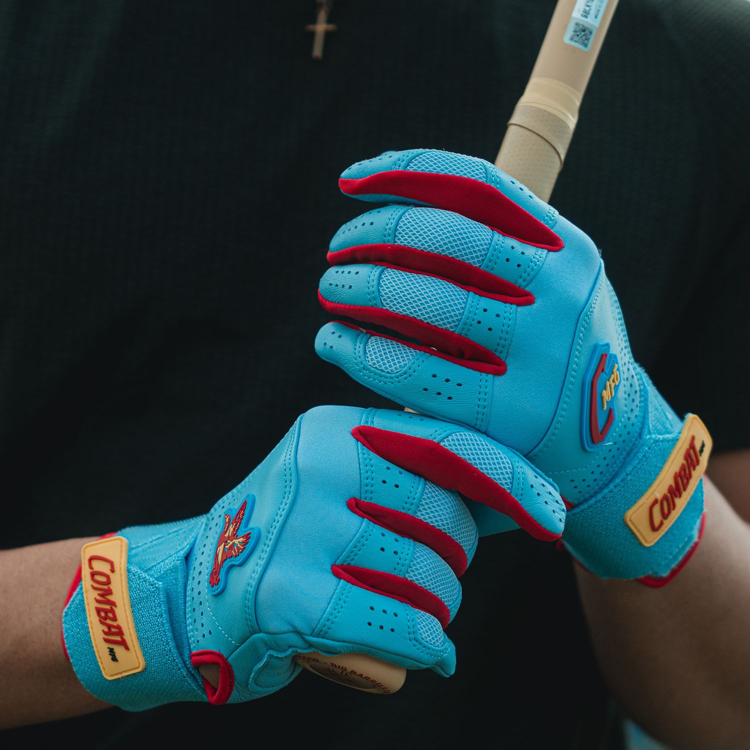 COMBAT MFG Outdoor Big Barrels Long Strap Baseball Batting Gloves product image