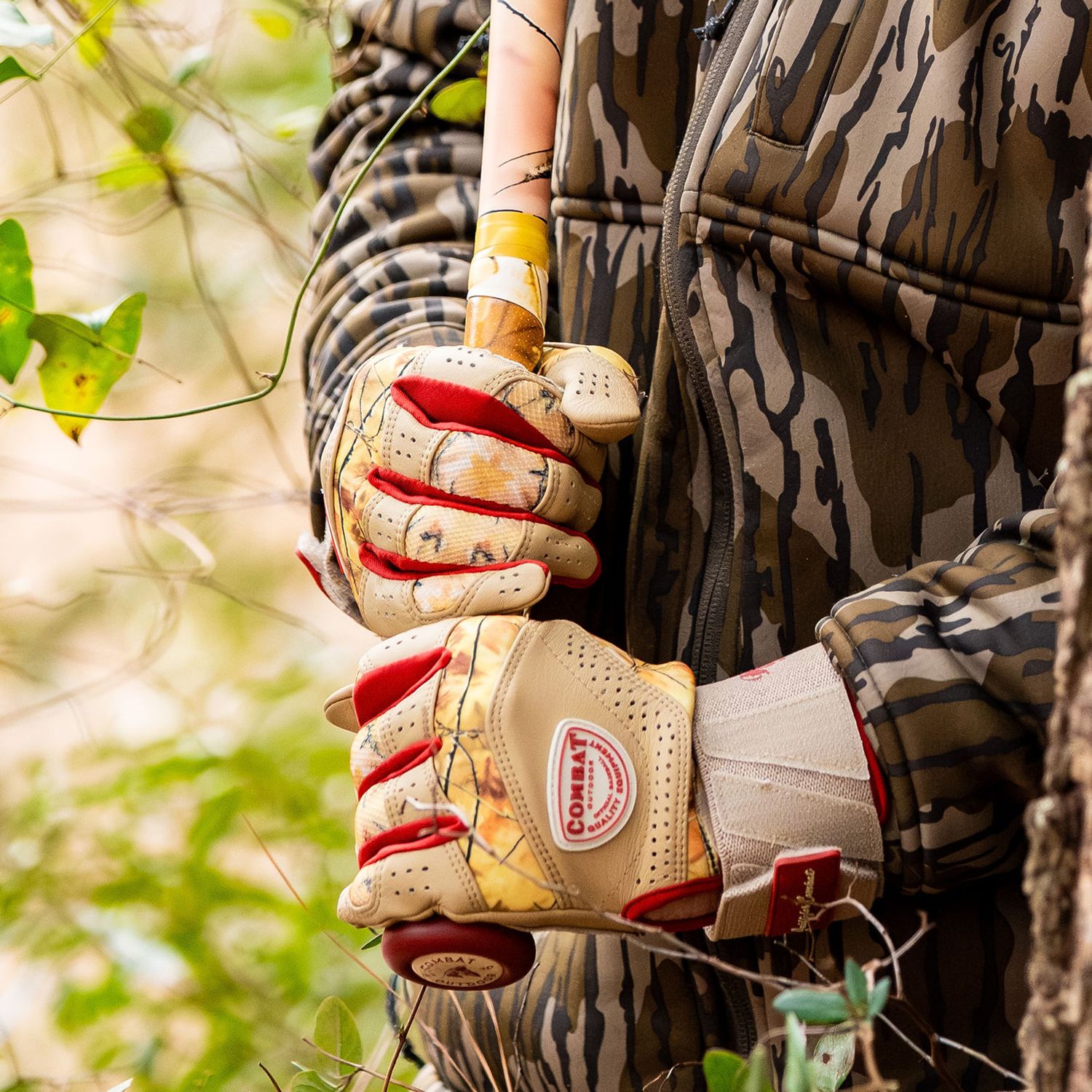 COMBAT MFG Outdoor Hunter Long Strap Baseball Batting Gloves product image