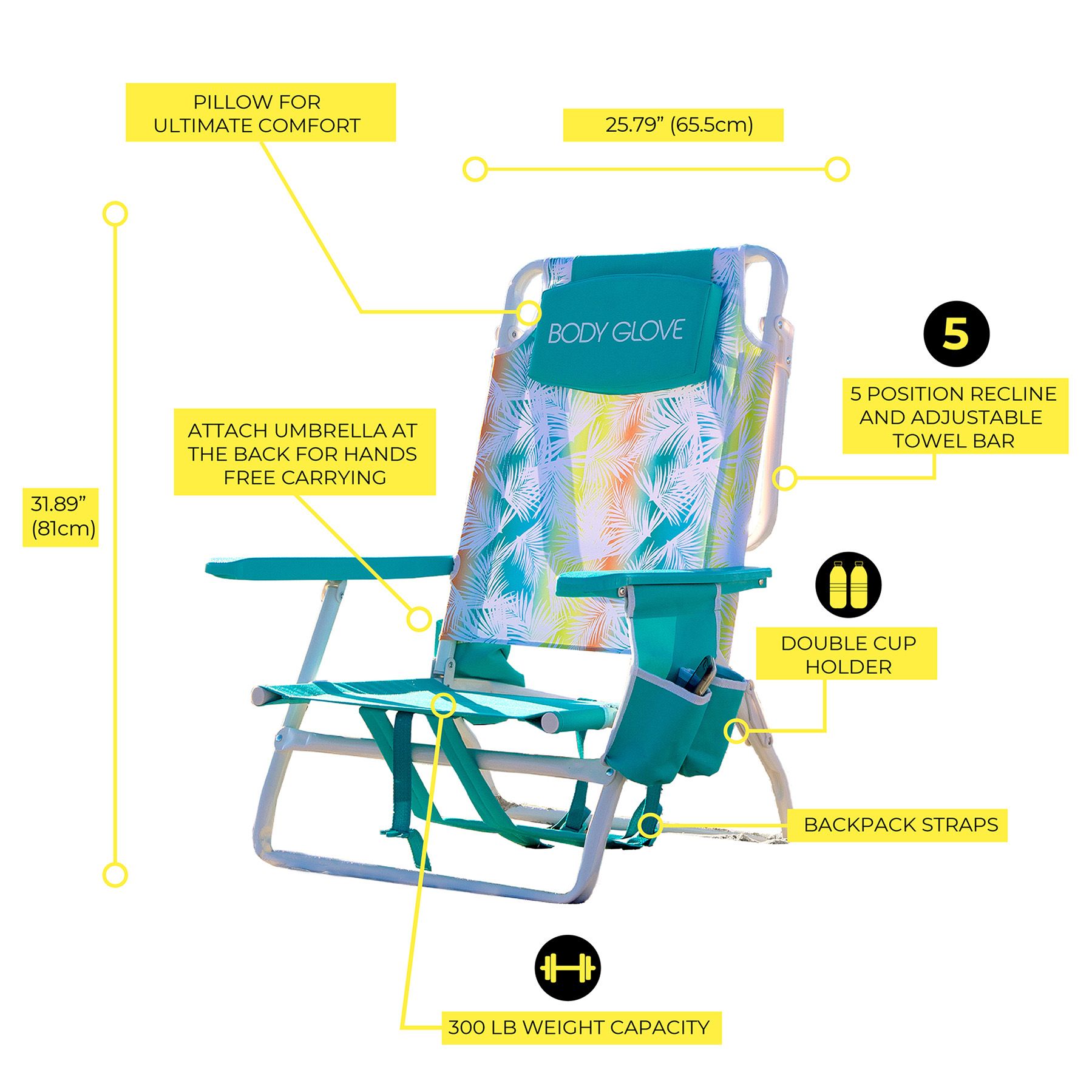 Body Glove 5-Position Beach Chair product image