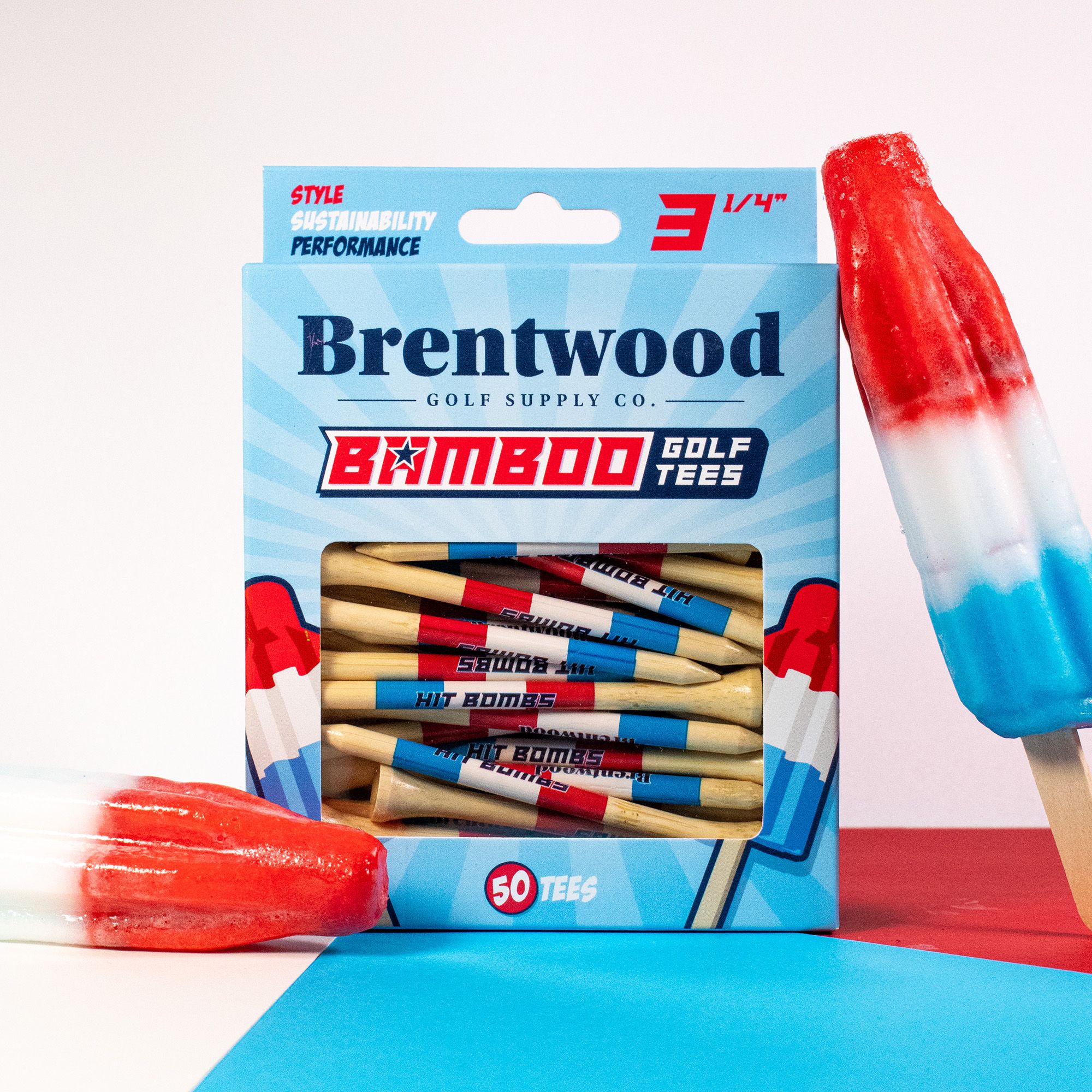 Brentwood Golf Supply 3.25'' Popsicle Golf Tees - 50 Pack product image