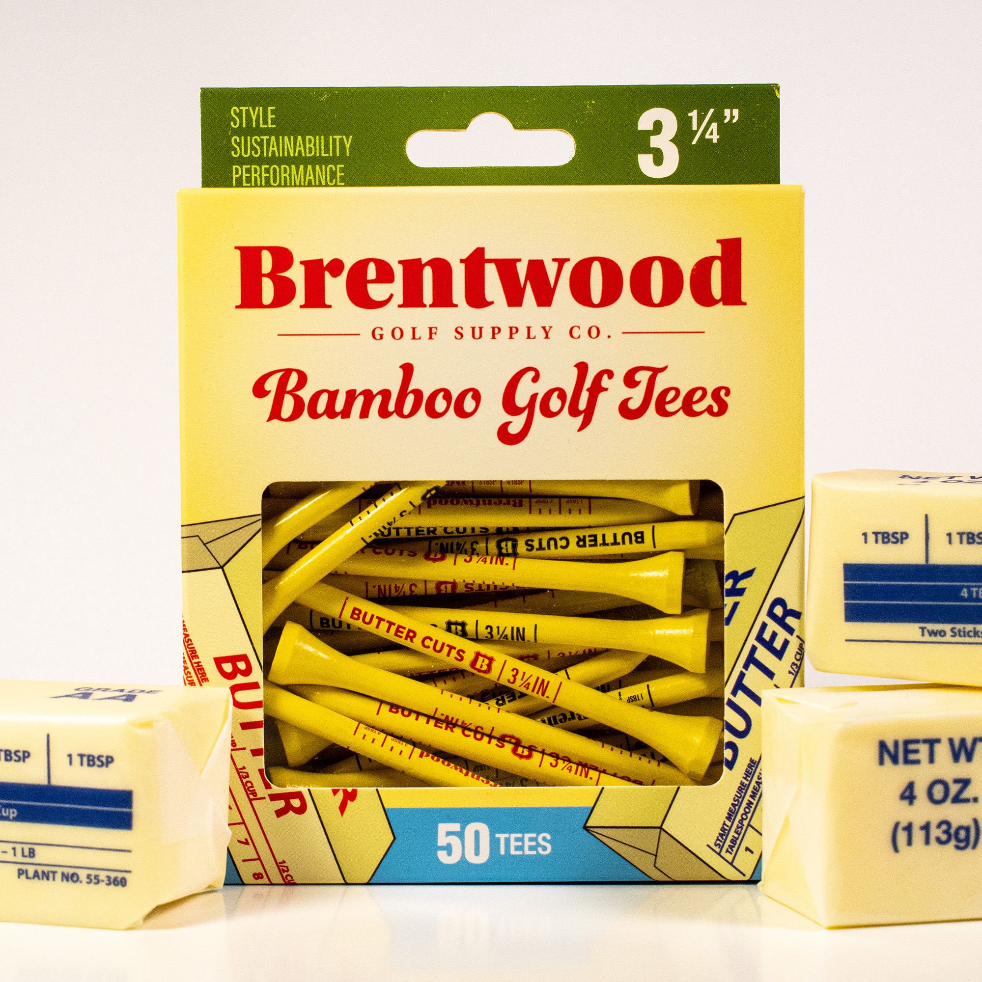 Brentwood Golf Supply 3.25" Buttercuts Golf Tees - 50 Pack product image