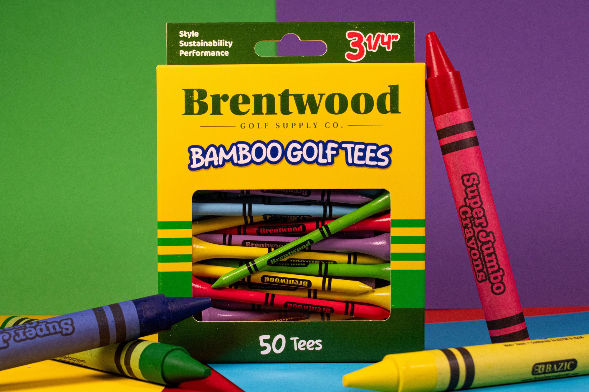 Brentwood Golf Supply 3.25'' Crayons Golf Tees - 50 Pack product image