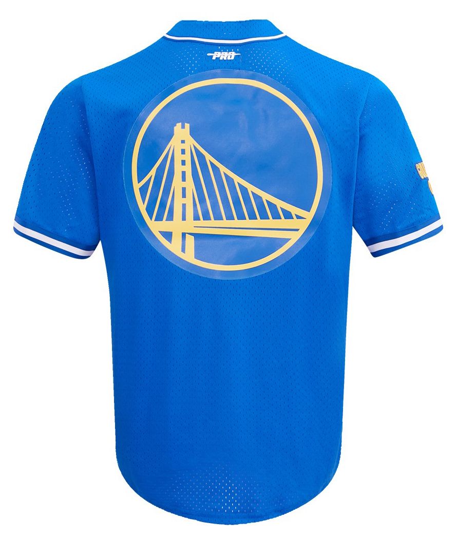 Pro Standard Men's Golden State Warriors Blue Classic Mesh Button Down Shirt product image