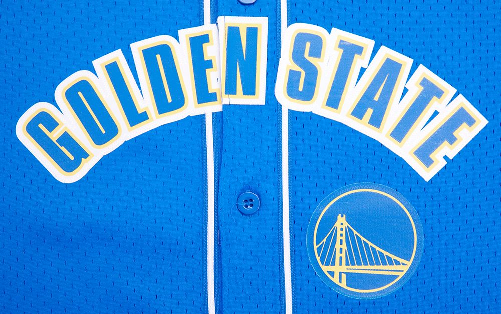 Pro Standard Men's Golden State Warriors Blue Classic Mesh Button Down Shirt product image