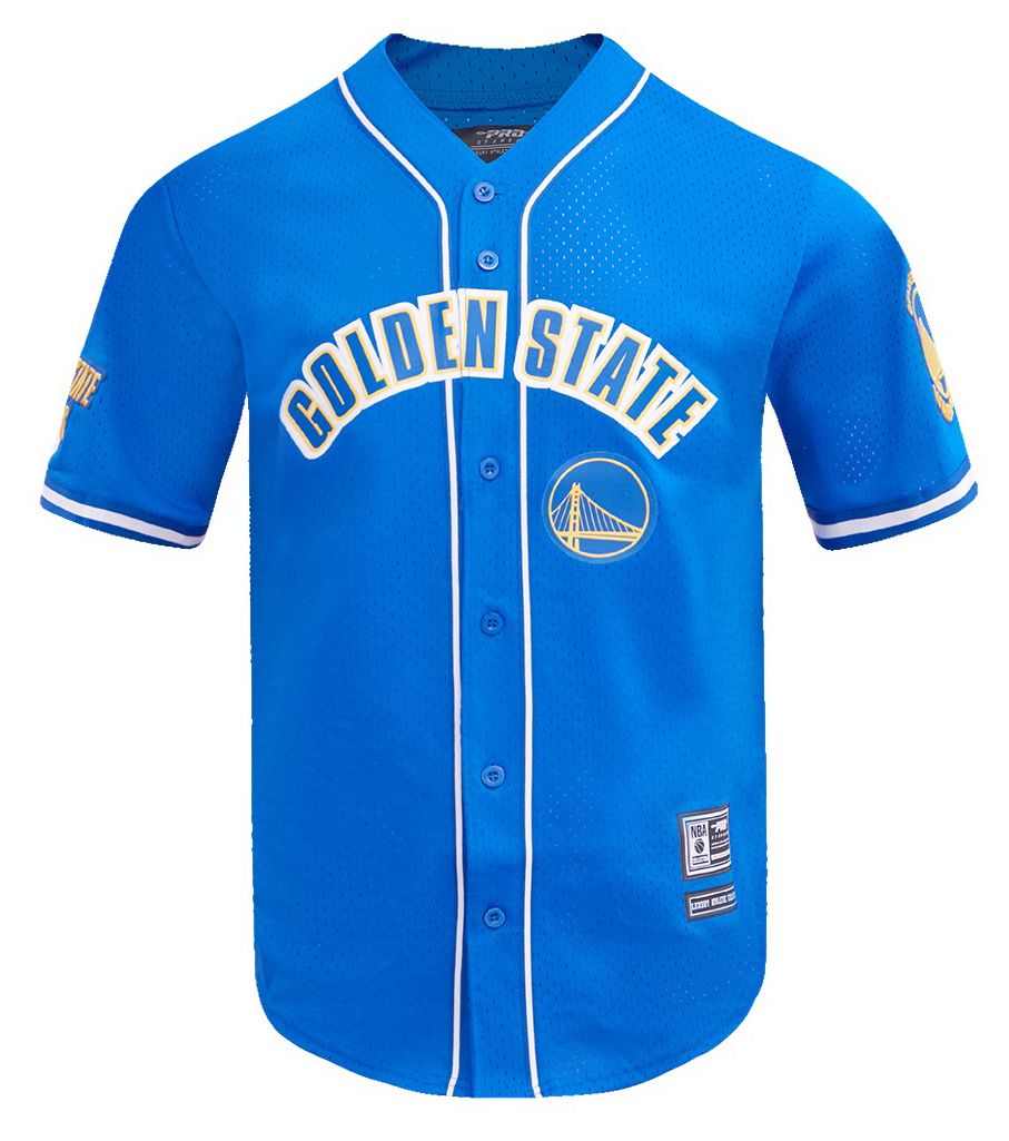 Pro Standard Men's Golden State Warriors Blue Classic Mesh Button Down Shirt product image