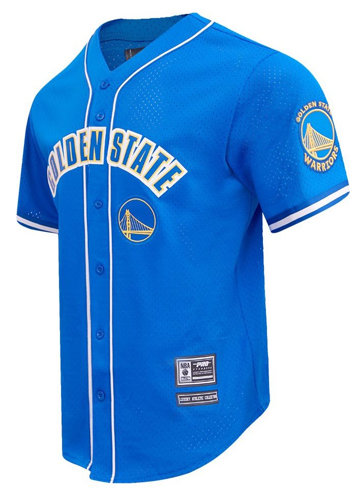 Pro Standard Men's Golden State Warriors Blue Classic Mesh Button Down Shirt product image