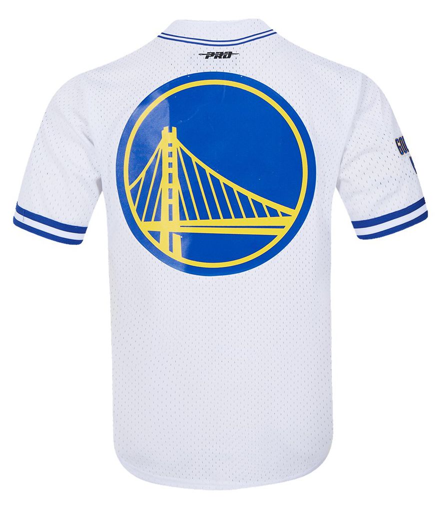 Pro Standard Men's Golden State Warriors White Classic Mesh Button Down Shirt product image