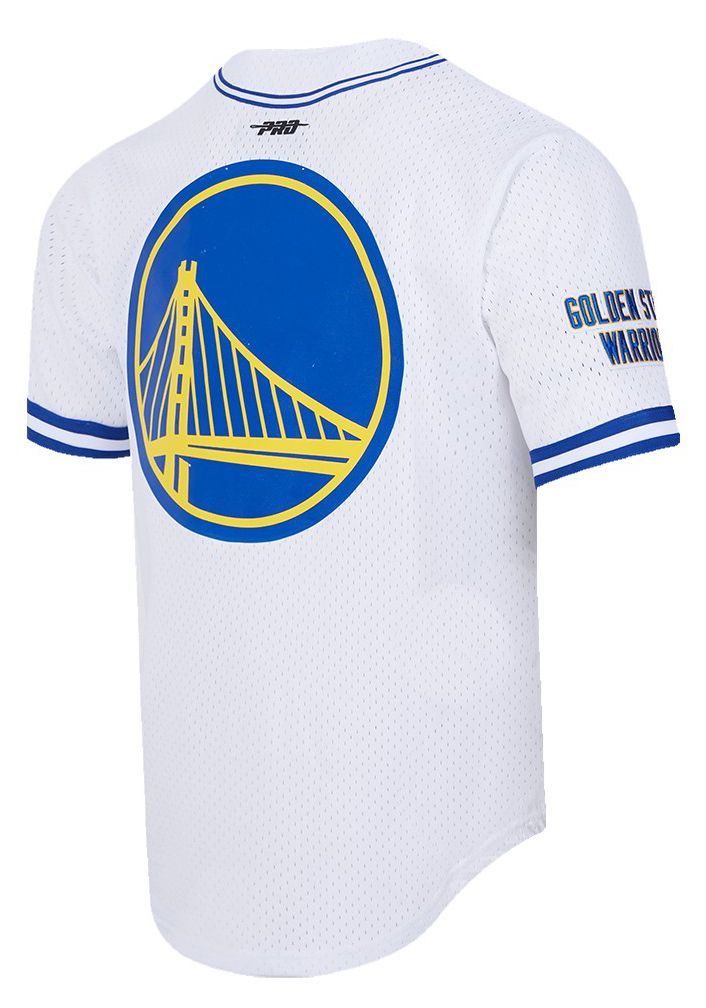 Pro Standard Men's Golden State Warriors White Classic Mesh Button Down Shirt product image