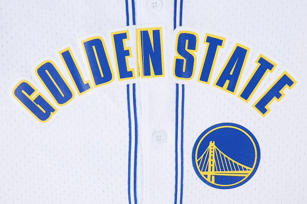 Pro Standard Men's Golden State Warriors White Classic Mesh Button Down Shirt product image